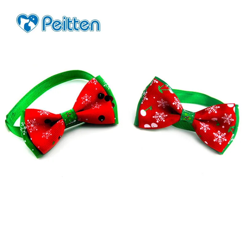 

Christmas Series Dog Collar Pet Bow Tie Necktie with Snowflakes Pattern for Small Sized Dogs Dress Up Decoration Pets Tie Collar