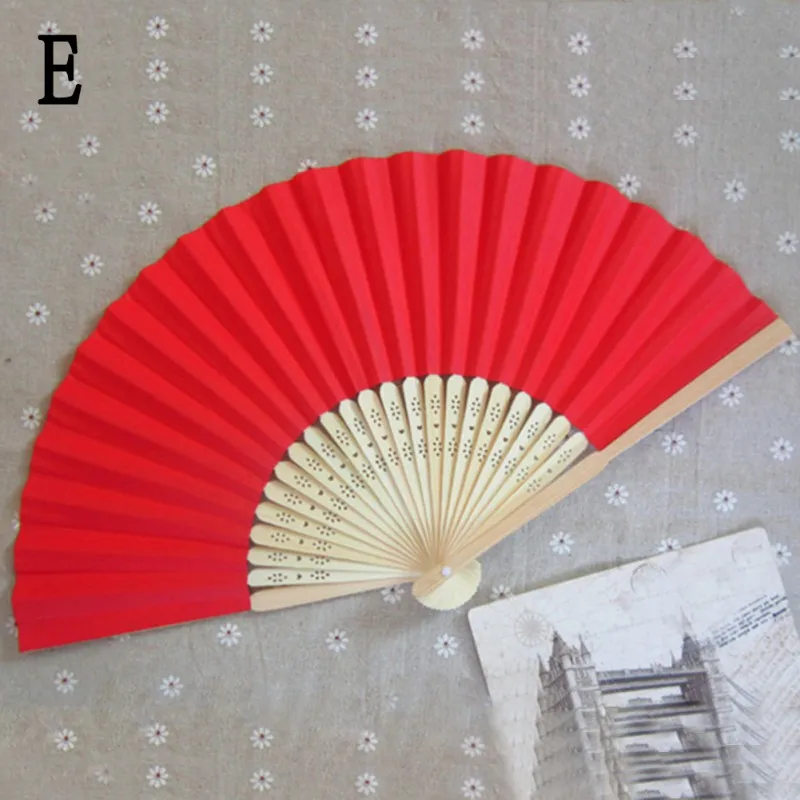 Chinese Style Outdoor Wedding Party Favor Bamboo&Paper Pocket Fan Folding Hand Held Fansin