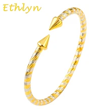 Ethlyn The high quality Dubai men gold jewelry Gold Color bangles for Ethiopian bangles&bracelets Ethiopian jewelry bangles B25