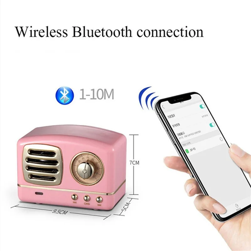 Jqaiq портативный Bluetooth динамик Ретро беспроводной мини радио USB/TF карта