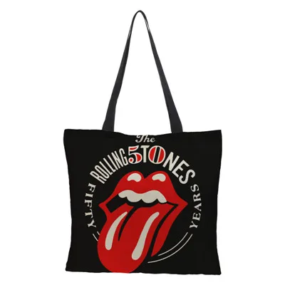 Big mouth hot-selling printing Women Tote Bags Linen Reusable Shopping Bag Shoulder Bags sac a main ladies handbag - Color: 01