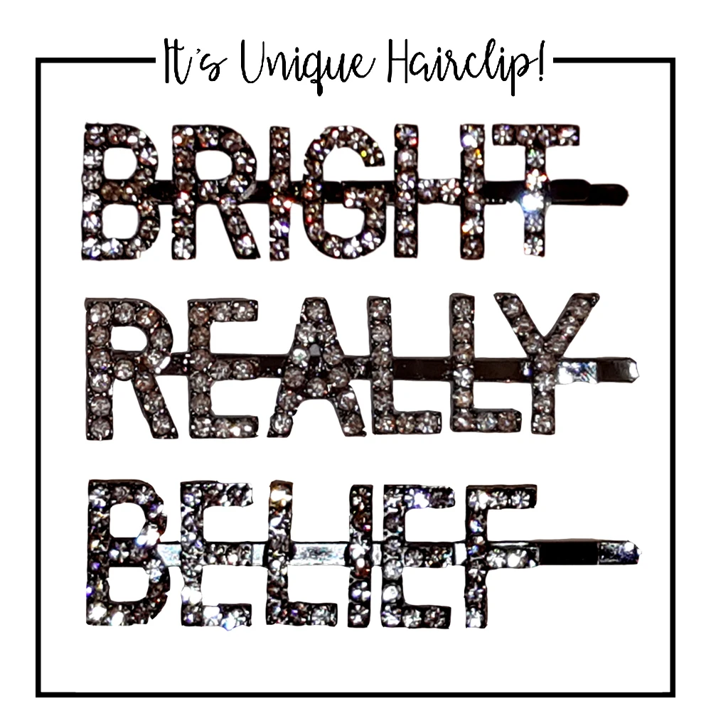 

New Arrival Rhinestone Word Hairgrip Girls Hair Accessories Hair Clip Lovely Hairpin Hair Ornaments Women Fashion Accessories