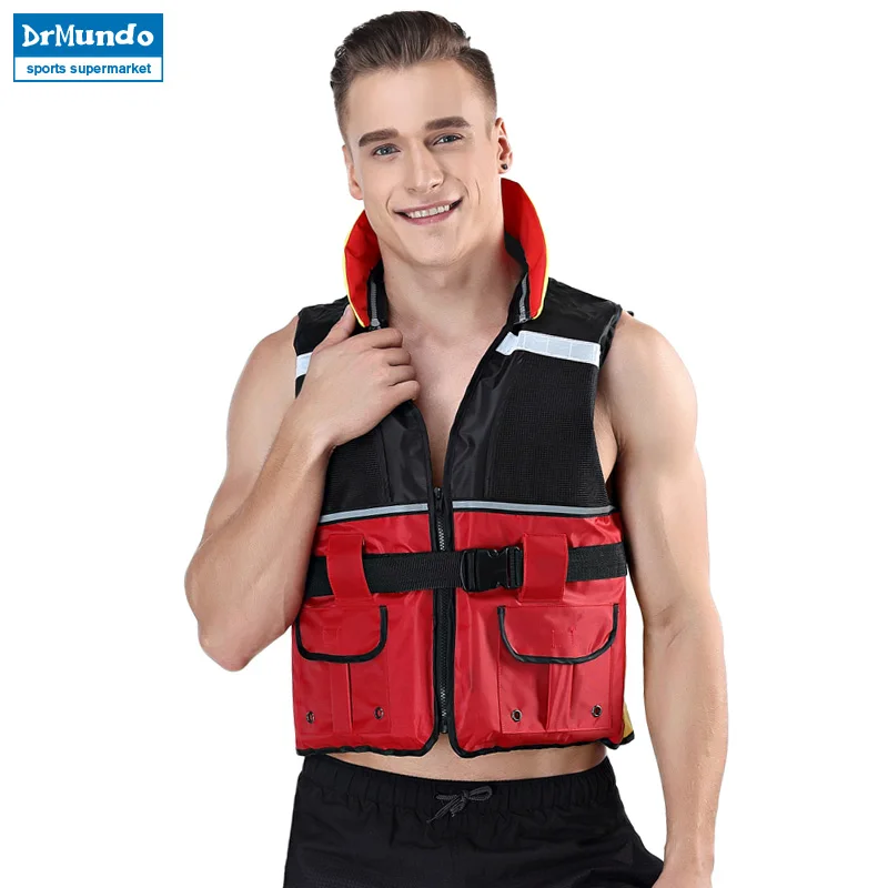 

DrMundo Adult Life Vest Boating Tank Water Sport Safety Life Vest For Fishing Men Life Jacket Swim Floating Clothing
