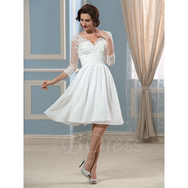 Short Wedding Dresses with Sleeves