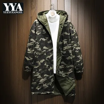 

Mens Camouflage Printed Parkas Windbreaeker Hooded Jacket Male Fashion Plus Size M-5XL Outerwear Winter Autumn Loose Overcoat