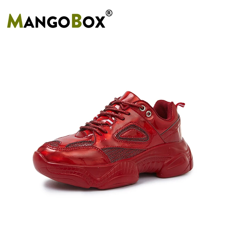 

New Arrival Running Shoe Ladies Anti-Slippery Gym Shoe Female Patent Leather Jogging Women Sneakers Red Female Athletic Footwear