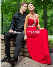Rot 2016 Schulter Kristall Prom Kleider Chiffon Bodenlangen Abendkleider Formale Sexy