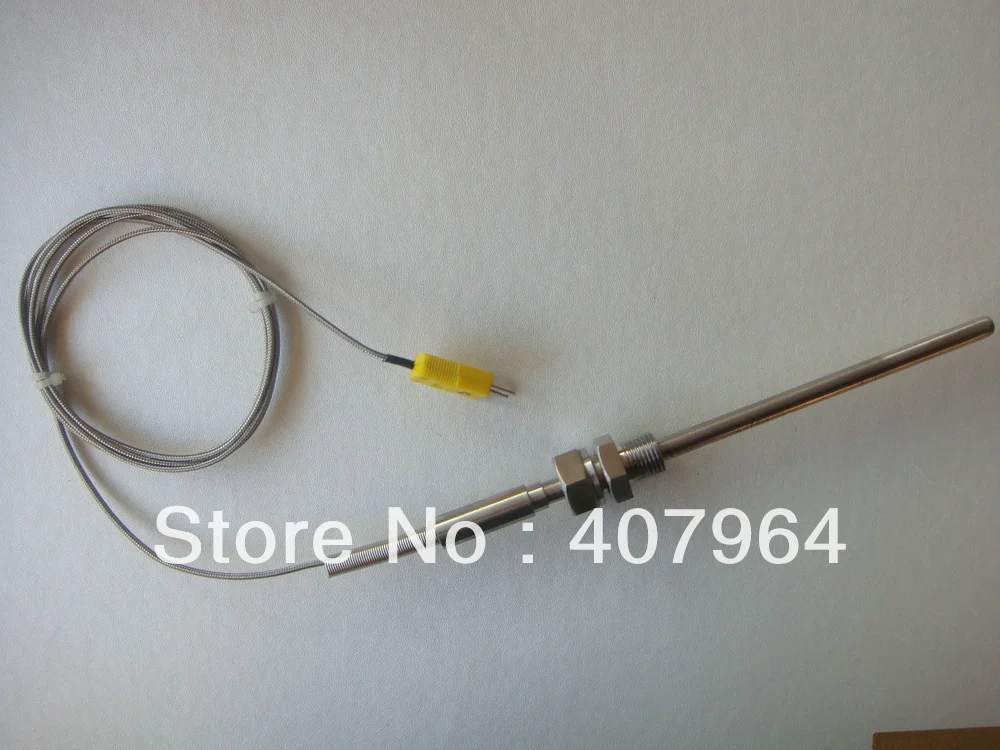 

K Type Thermocouple Thermometer , M16*1.5 Thread , SS Braid Cable with Miniature flat pin Connector