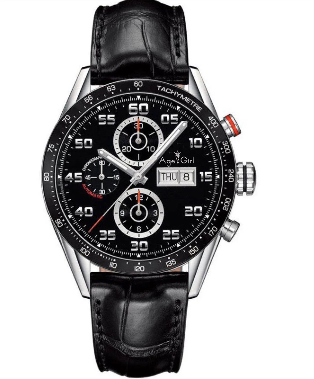 

Luxury Brand New Silver Stainless Steel Calendar Daydate Men Watches Chronograph Stopwatch Sport Watch Casual Black Leather AAA+