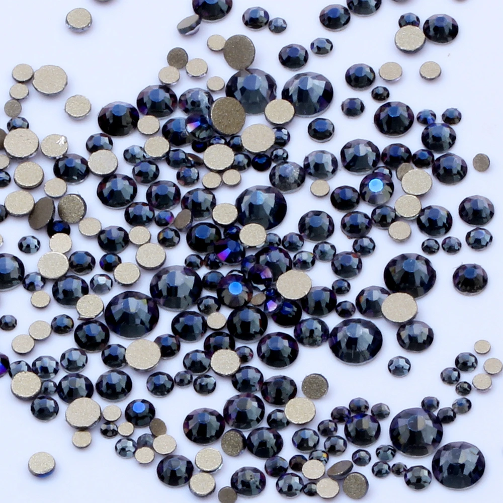 

Gray Rainbow Many Size Non Hotfix Gold Bottom Crystal Rhinestones Glass Glue On For Wedding Dresses DIY Nail Art Decorations