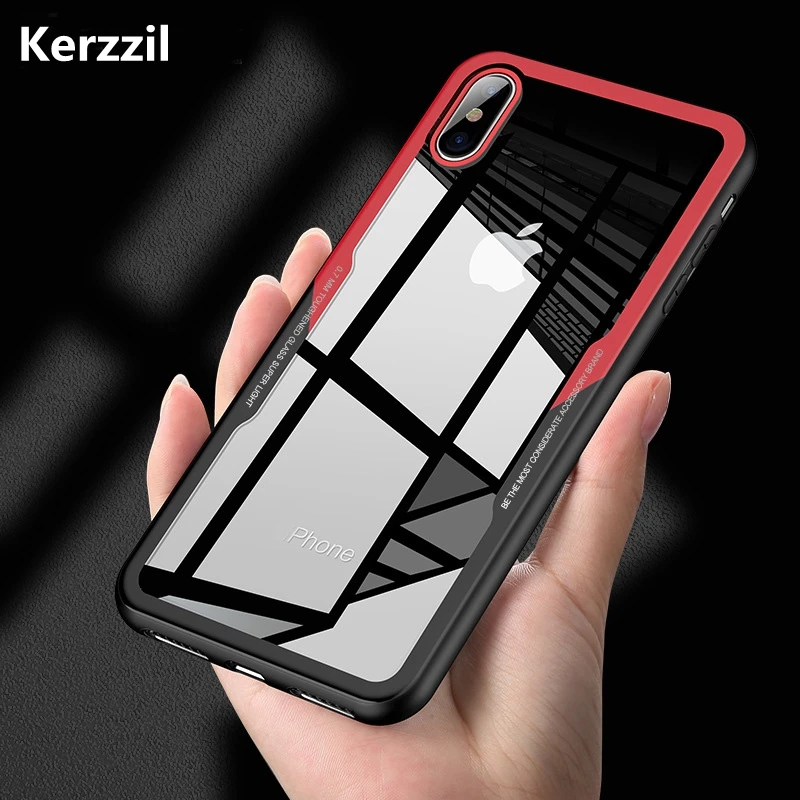 Kerzzil 9H прозрачный чехол из закаленного стекла для iPhone X 10 7 8 6 6s Plus Прозрачный
