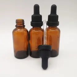 Set of 3 Refillable 30ml Liquid Dropper Bottles - 30ml (Amber glss bottle)