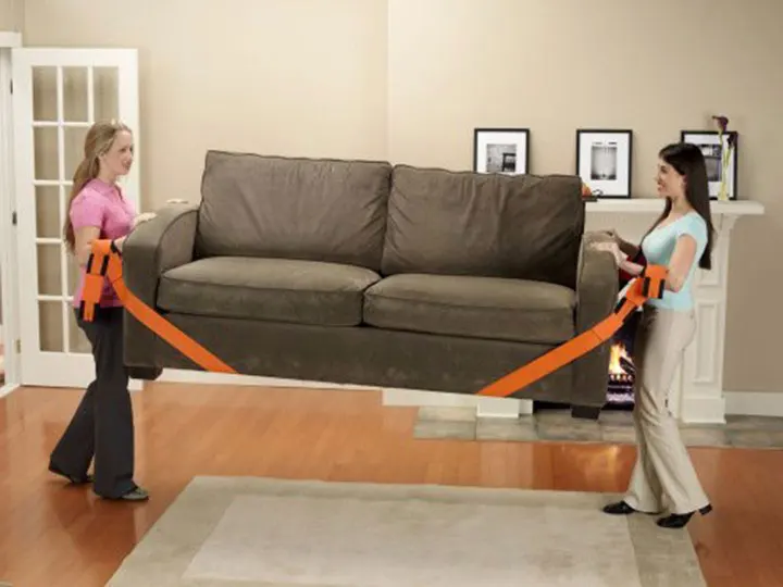 Стиль простые современные подвижные инструменты оранжевые ремни предплечье вилочный погрузчик подъемная и подвижная мебель для переноски диван-кровать стол ТВ