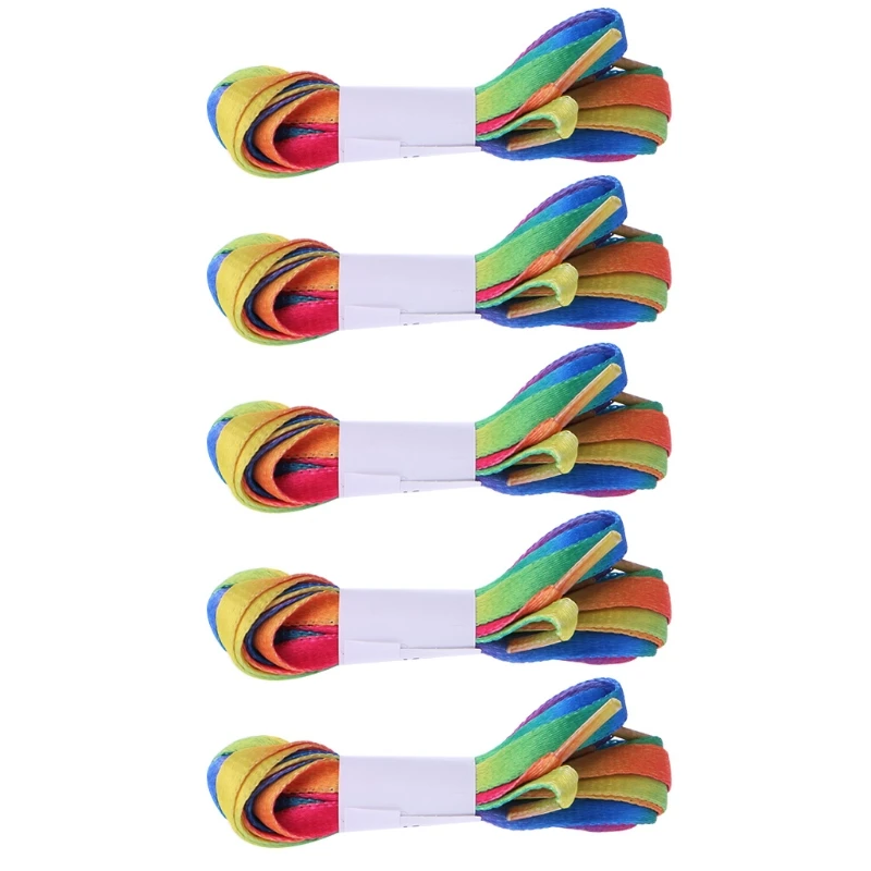

2018 Rainbow Multicolor Terylene Shoelace 120CM Fashion Oblate Rope Shade Color Boot Strings Hot sale New Colorful