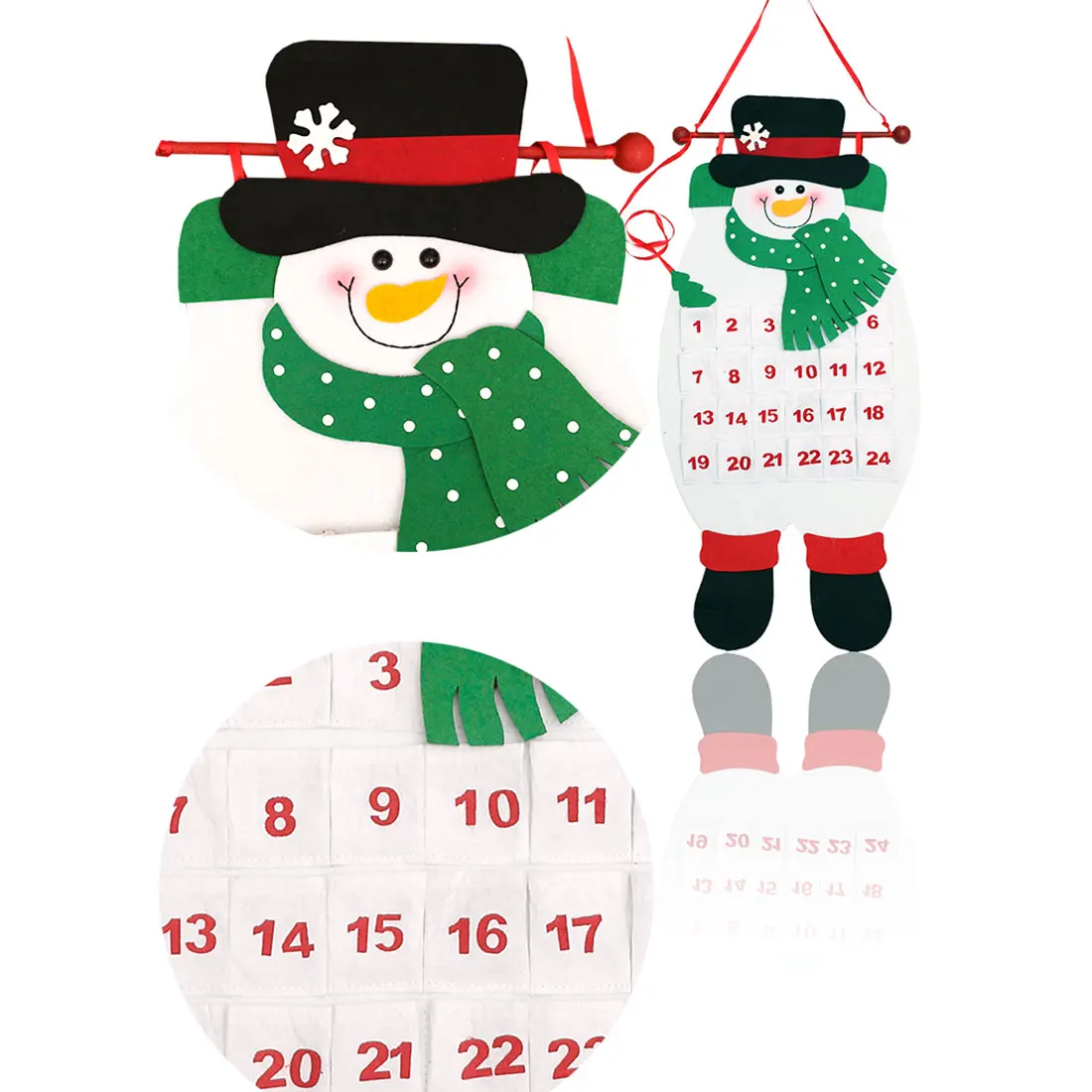 

Good Christmas Countdown Calendar Santa Claus Snowman Deer Hanging Advent Calendar Decorations For Home 2017