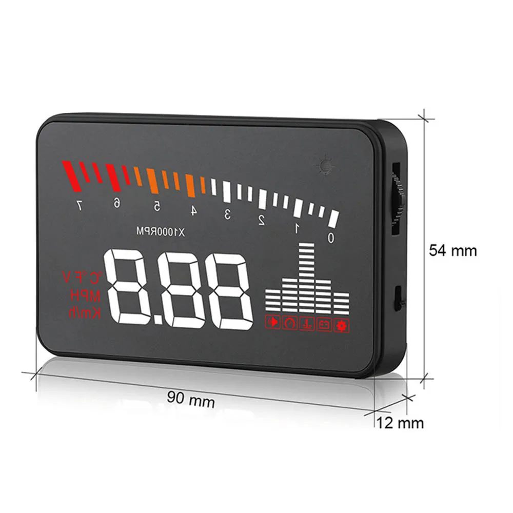 3 ''экран высокой четкости OBD2 X5 Авто HUD автомобильный проектор скорости лобового стекла цифровой дисплей скорости на плате