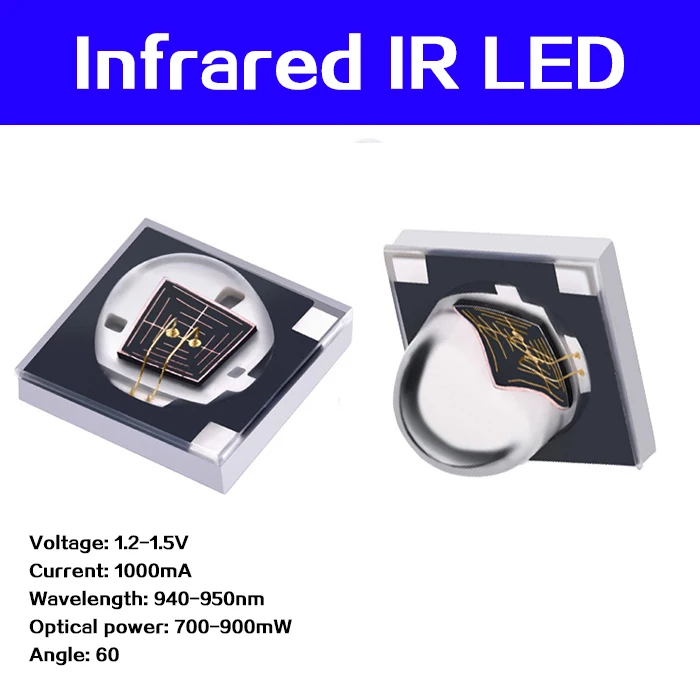 

50pcs CCTV Accessories 3535 Infrared IR LED 940-950nm 60degree High Power X2