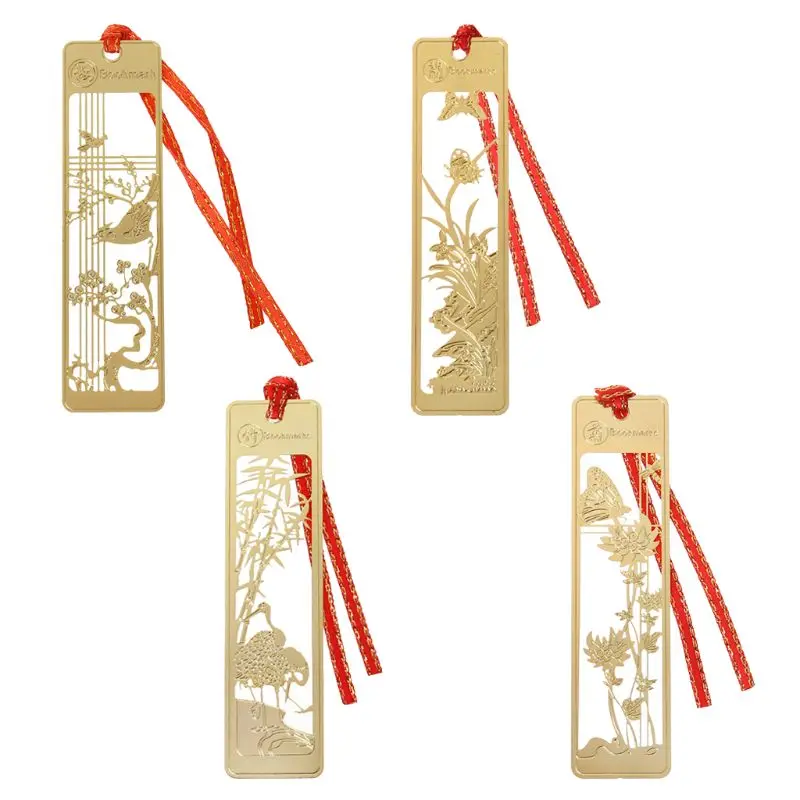 

Beautiful Chinese Retro Style Hollow Metal Bookmark Traditional Note Memo Clip Paper Marker Student School Stationery