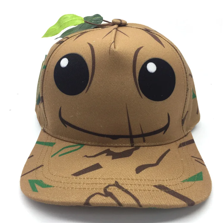 Аниме Groot кепки зеленый украшение в виде листьев шляпа мода стиль мужчин и женщин студентов креативный подарок Защита от Солнца шапки Comics человек паук