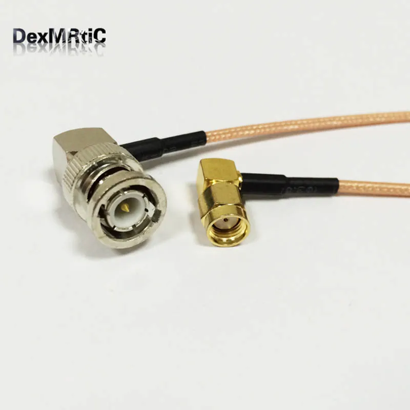 RP SMA male (Гнездовой штырь) с прямым углом к BNC RA 90 градусов коаксиальный кабель RG316 15