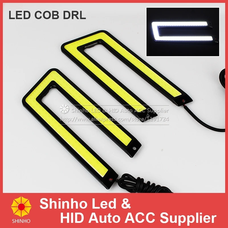 

2Pcs/set New Car U Shape LED Light Guide Daytime Running Lamp COB LED DRL Waterproof Bumper Decorative Fog Lights Sticker 12V