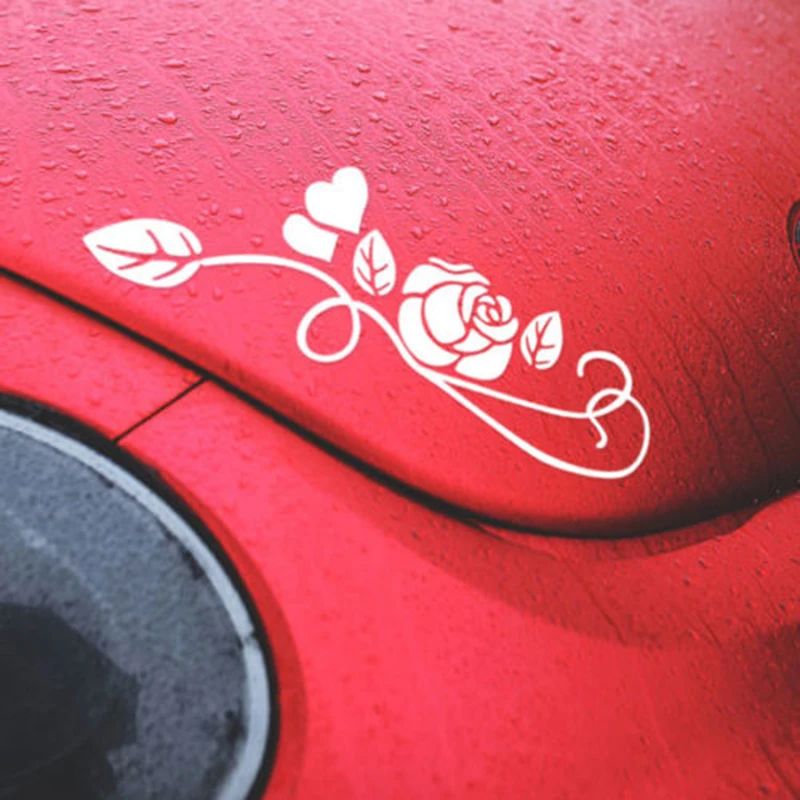 Car White Rose Red Flowering Beauty Temptation 12'' Headlight Vinyl Sticker Modern Decal | Автомобили и мотоциклы