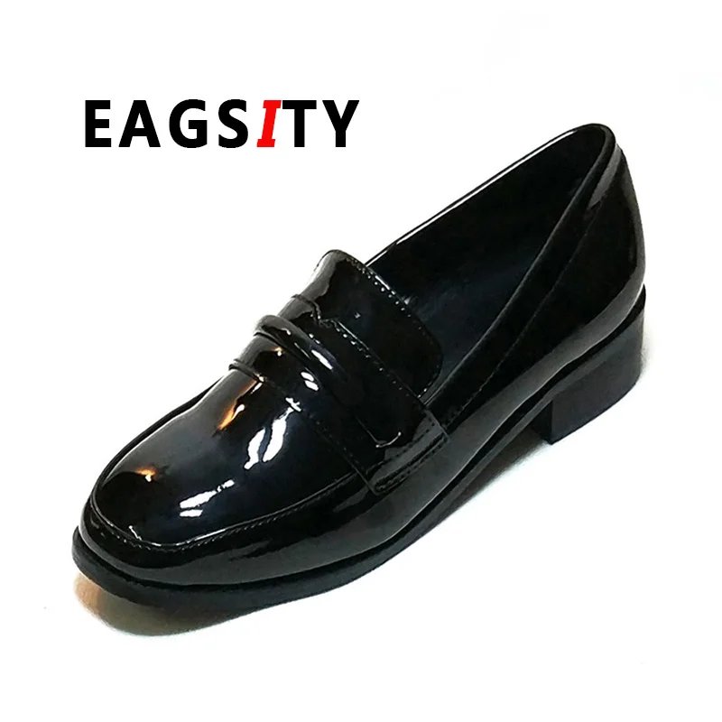 

EAGSITY Penny Loafers Women Shoes slip on Square toe Ladies Dress Shoes flats for party work dancing office career cute shoes