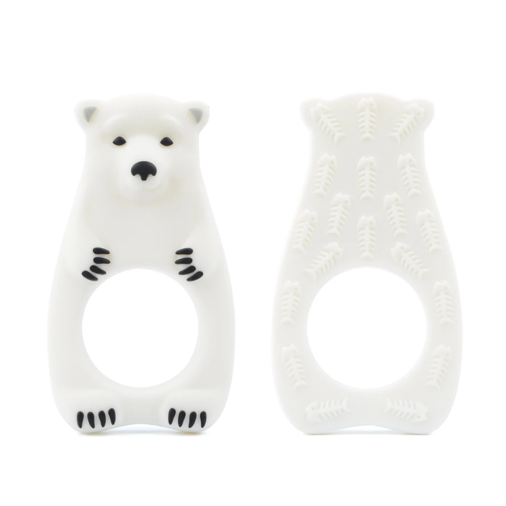 LOFCA детский Прорезыватель полярный медведь силиконовый без бисфенола А детский грызунок силиконовая подвеска-прорезыватель для ухода за полостью рта детские соски