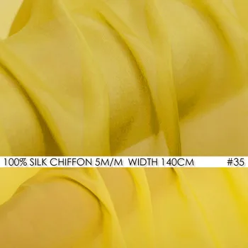 

WHITE SILK CHIFFON FABRIC 6momme Width 55"-140cm 100% Natural Silk Chiffon Fabric For Wedding Dress Silk Gauz Lemon NO 35