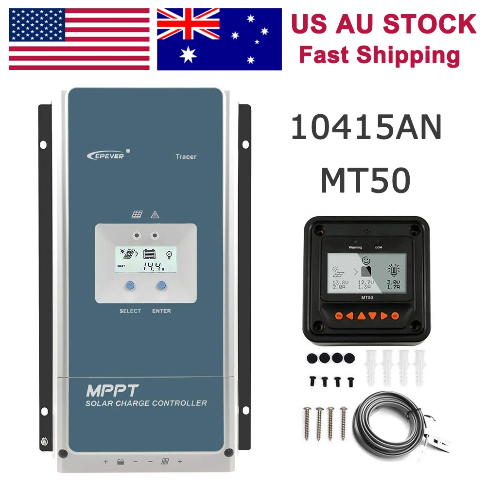 

EPEVER 100A MPPT Solar Charge Controller 48V 36V 24V 12V Backlight LCD PV 150V Solar Panel Input Regulator Tracer 10415AN