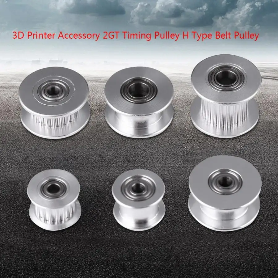 

5Pcs/Lot 2GT Printer Pulley 6mm/10mm Wide Belt Timing Pulley 16T/20T 3mm/5mm Aluminum Timing Pulley Wheel Printer Accessories