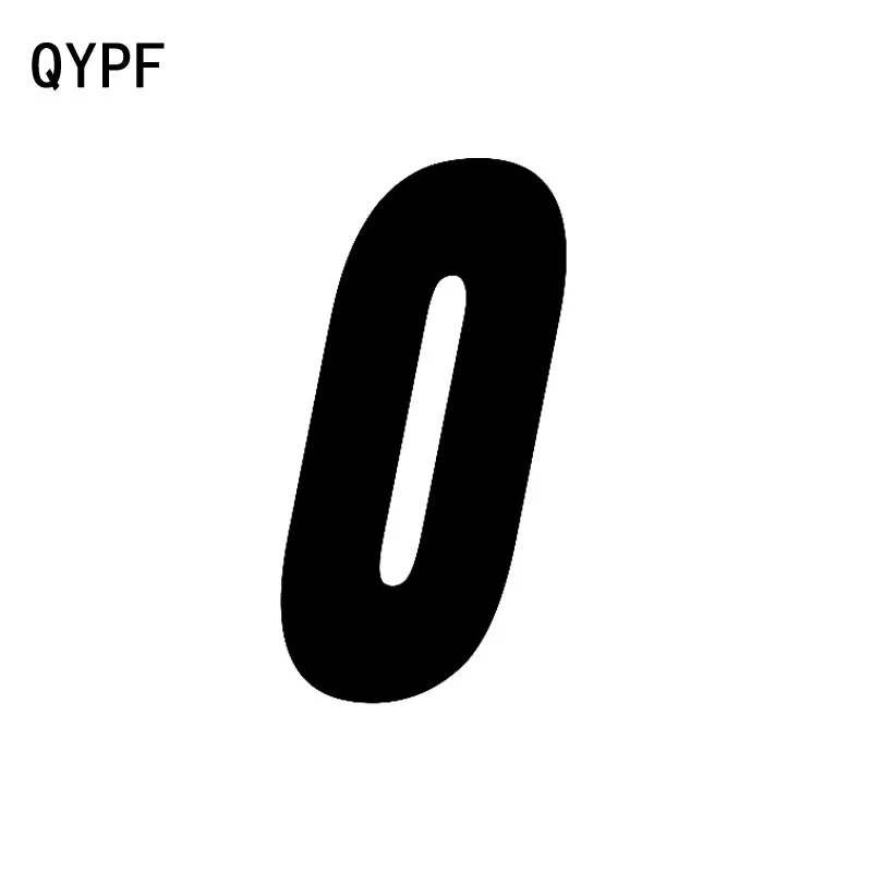 

QYPF 8.4CM*16CM Personality Number 0 Vinyl Car Sticker Decal Black/Silver Decoration Accessories C15-0593