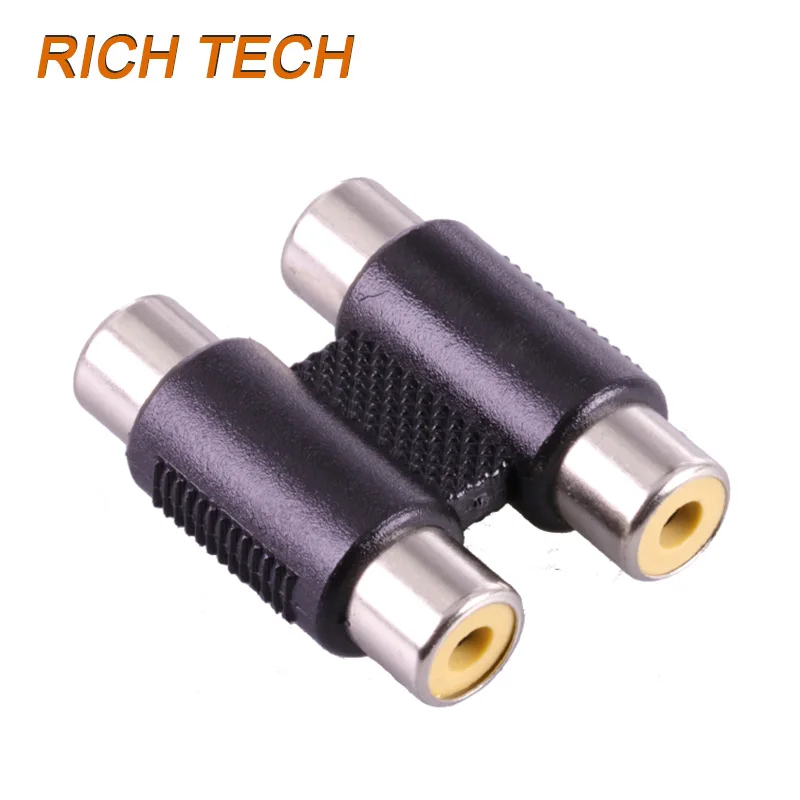 2pcs/lot Dual RCA Joiner Coupler Plug Single RCA Female to Female Audio