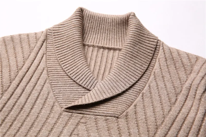 COODRONY кашемировый свитер Для мужчин Костюмы 2018 осень-зима Толстая теплая шерсть свитера Повседневное пуловер с округлым вырезом Для мужчин