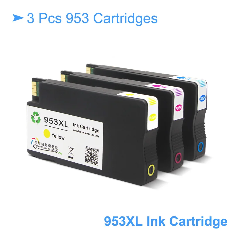 Ocbestjet для hp 953XL 953 XL переработанный чернильный картридж для hp Officejet Pro 7740 8210 8710 8715 8720 8725 8730 8740 E213 - Цвет: 3PC (C M Y)