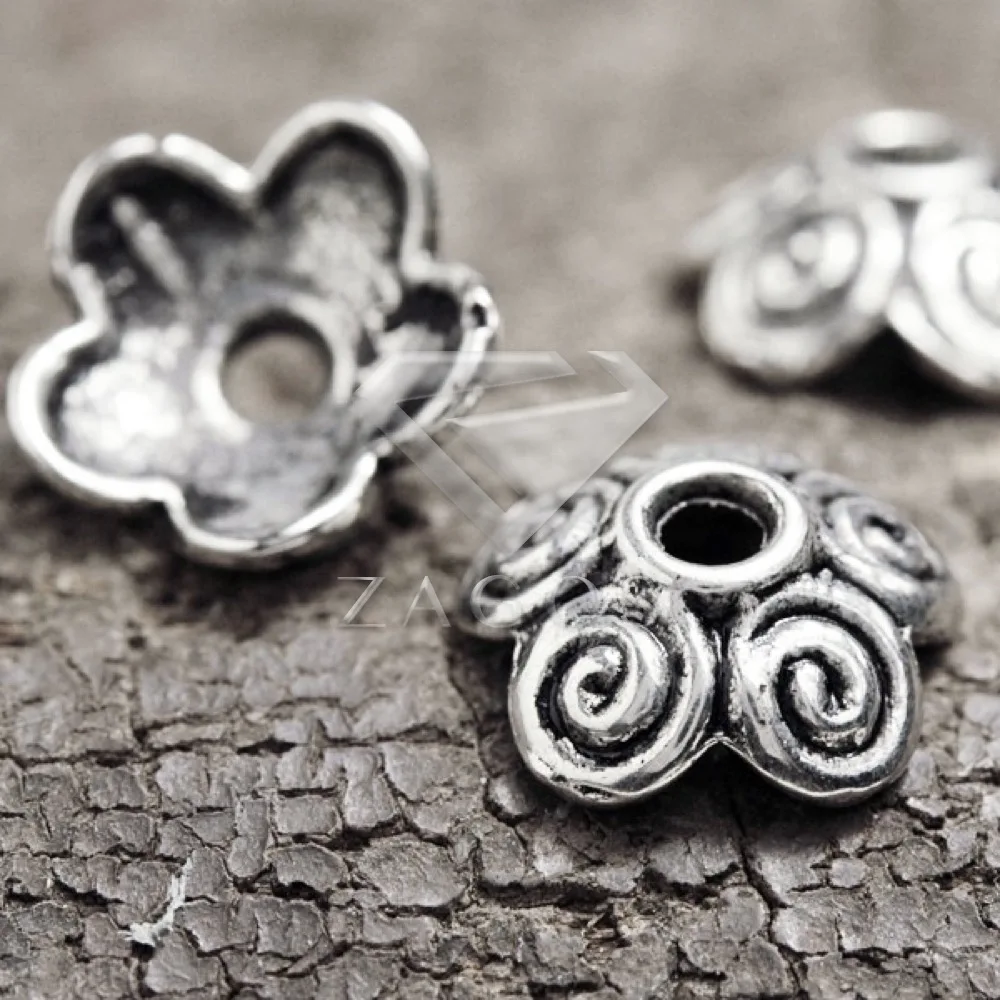 

100Pcs Antique Silver Tibetan Silver Tone 10x10x4mm Flower Bead Caps Zinc Alloy Jewellry Making Findings TS0993