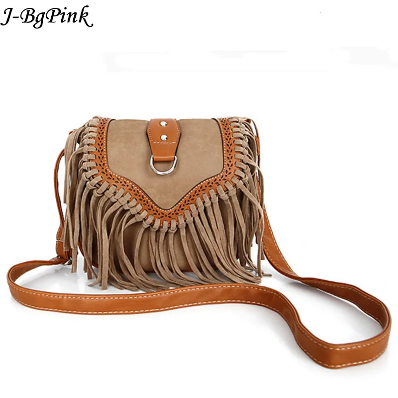 New Vintage Bohemian Fringe Messenger Crossbody Bag Frosted PU Leather  Women Tassel Boho Hippie Gypsy Fringed Women's Handbags - AliExpress