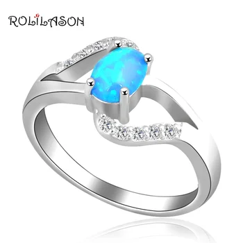 

Zirconia Wholesale & Retail Luxury Blue Fire Opal Silver Stamped Ring USA Sz #7 #7.5 Fine Fashion Jewelry OR332