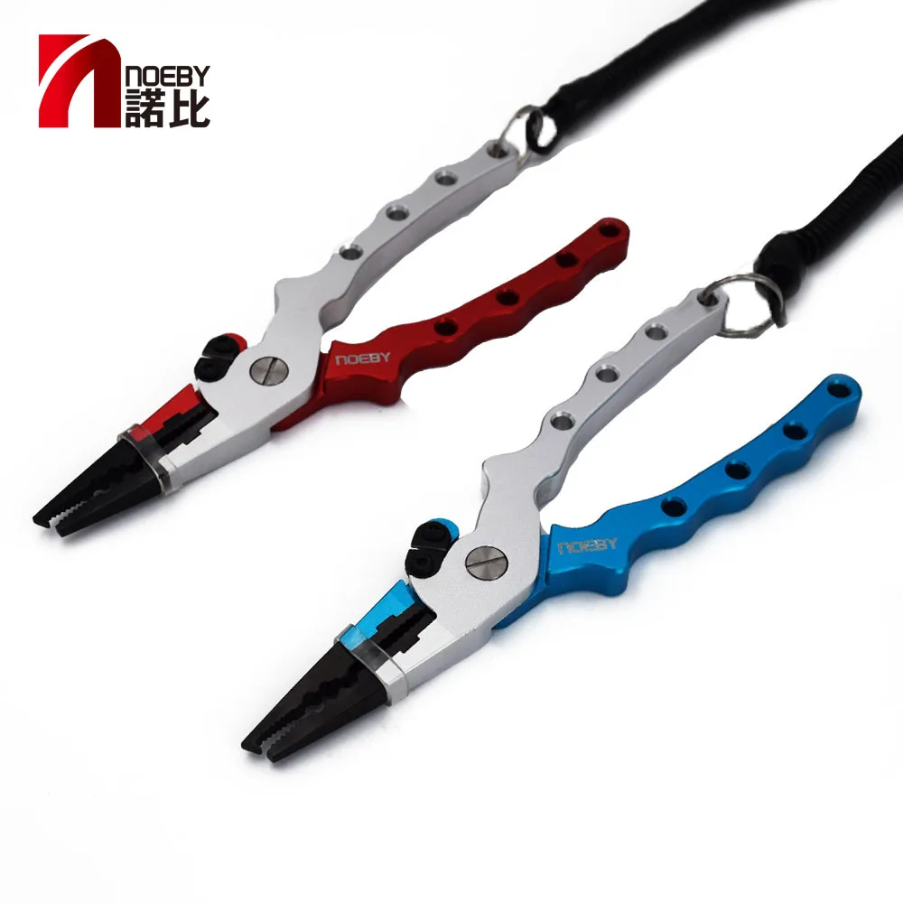 

Noeby Fishing Plier Red&Bule Aluminum Alloy Fishing Pliers Split Ring Cutters Fishing Holder Tackle Hooks Remover Fishing Pliers