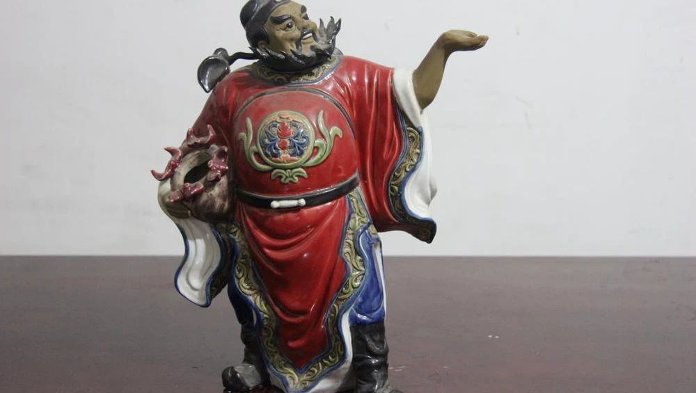 

Taoism pottery porcelain Immortal Mana bottle Zhong Kui Zhongkui God Art Statue