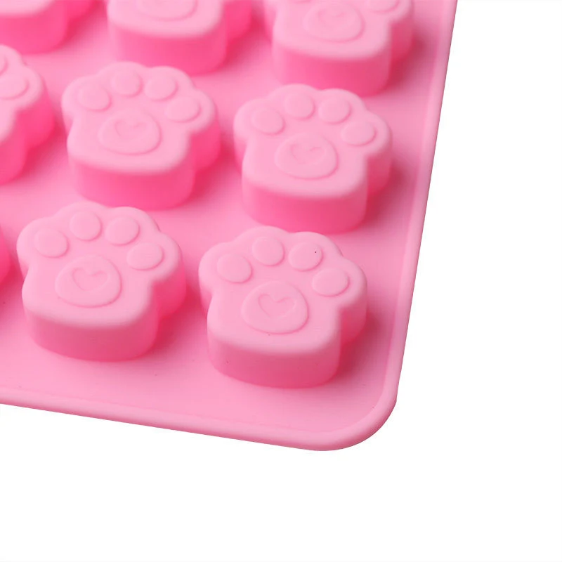 16-Capvity Cute Pet Cat Dog Paws Mold Silicone Cookie Chocolate Mould DIY Cake Decorative Tools