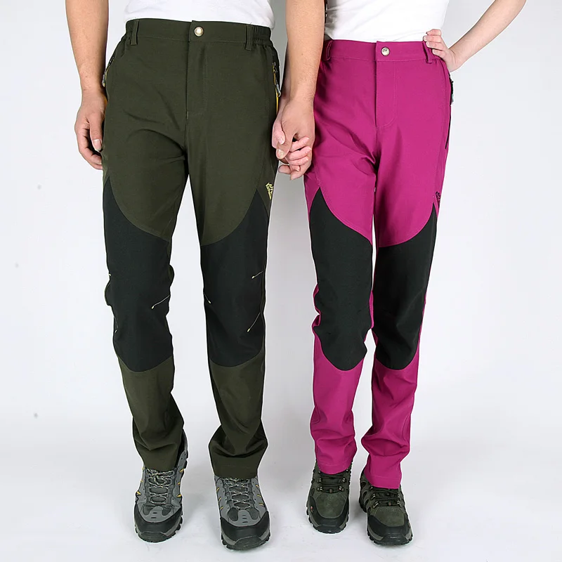 LXIAO PRIMAVERA/otoño nuevo parejas Trekking pantalones al aire libre de secado rápido costuras pantalones de senderismo hombres pantalones de los hombres