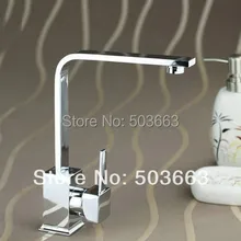 Современное шарнирное соединение хром латунный водопроводный кран Носик кухонного крана чаша умывальника, раковина с одной ручкой бортике кран смесителя MF-631