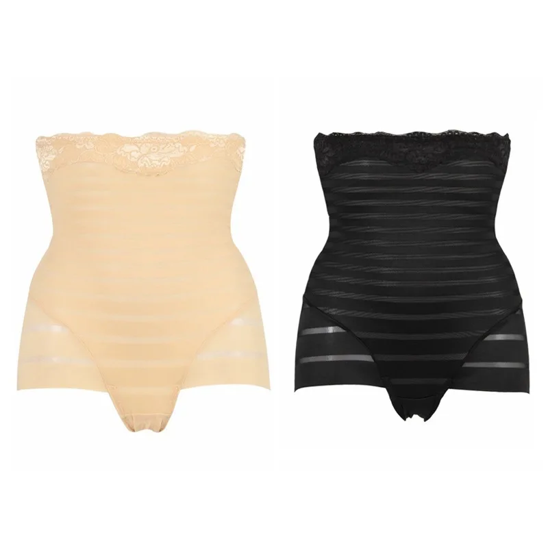 Ladies Tummy High Waist Body Shaper Panties Control Briefs Stripe Underwear Shapewear-in Control