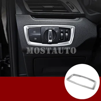 

For BMW X1 F48 Stainless Steel Headlight Switch Button Trim Cover 2016-2019 1pcs
