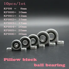 Roulement à billes en alliage de Zinc | 10 pièces, diamètre 8mm 10mm 12mm 15mm 17mm 20mm, alésage du bloc d'oreiller, Support monté KP08 KP000 KP001