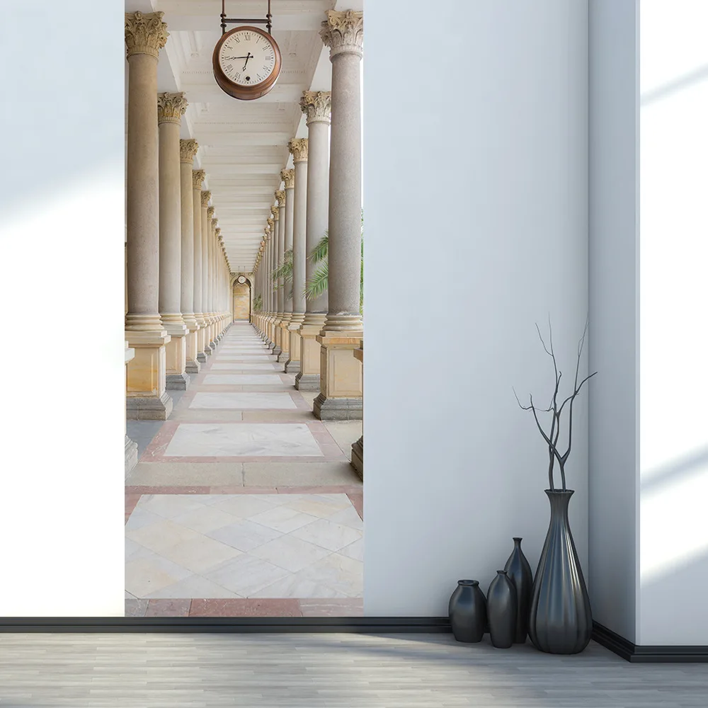 Римская каменная колонна 3D лестничная дверь наклейки креативные наклейки на стену спальни декор гостиной домашний плакат обои наклейка на дверь