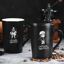 Аниме Наруто кружка 420 мл керамическая Какаши Итачи Саске Сакура чашка с крышкой и ложкой новинка подарок на день рождения