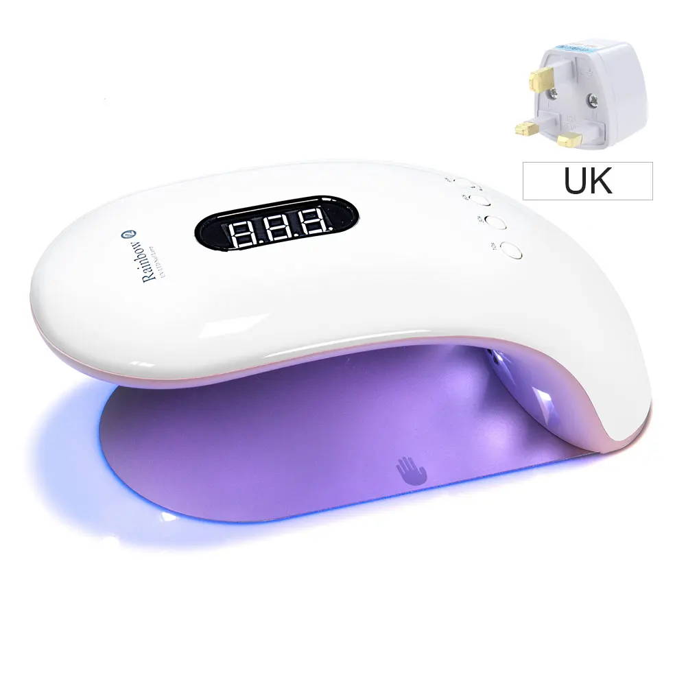 NOQ Rainbow 2 Сушилка для ногтей Sun UV лампа для ногтей 36 Вт Светодиодный УФ лампа для маникюра Профессиональный гель лак для ногтей машина - Цвет: UK