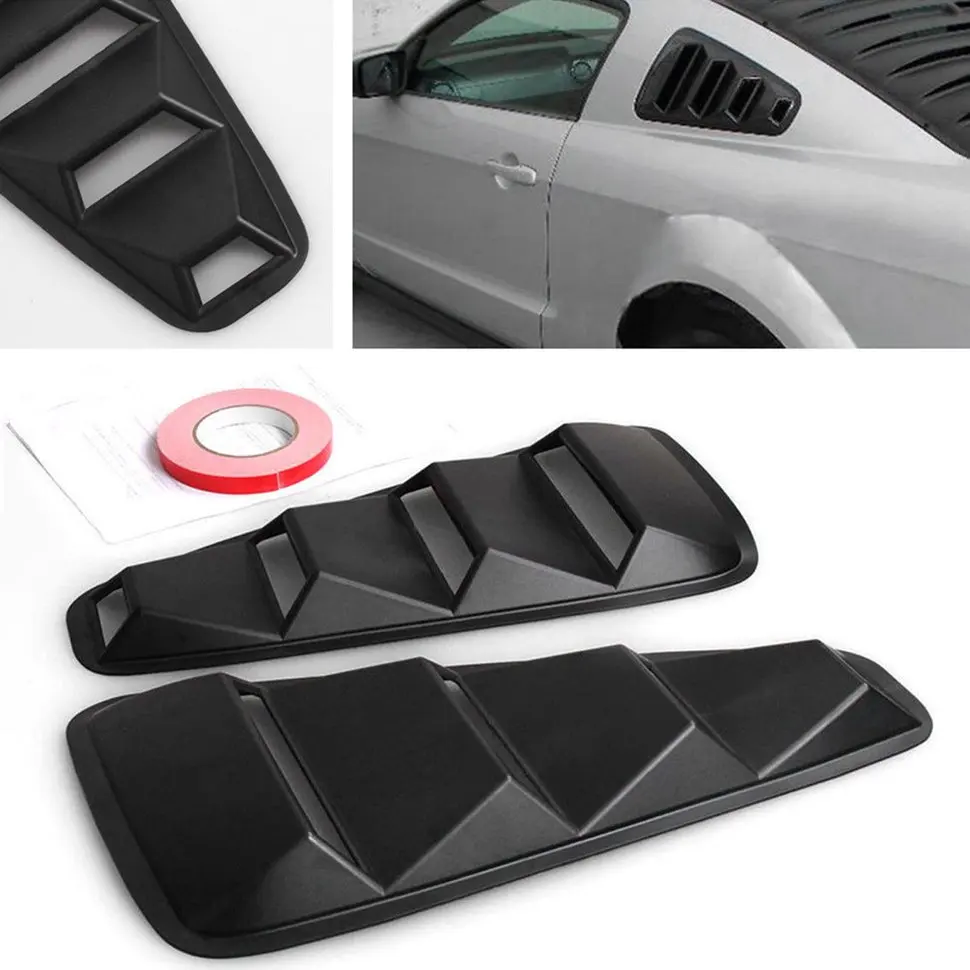 

For Ford Mustang 1/4 Quarter Side Window Louvers Scoop Cover Vent
